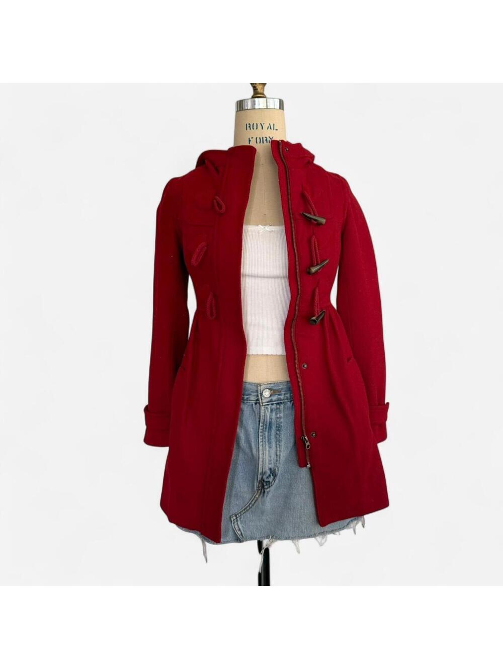 American Girl Women's Red and Burgundy Coat